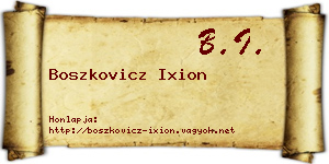 Boszkovicz Ixion névjegykártya